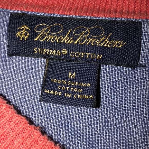 Brooks Brothers pullover sweater coral/blue sz M - Picture 2 of 3